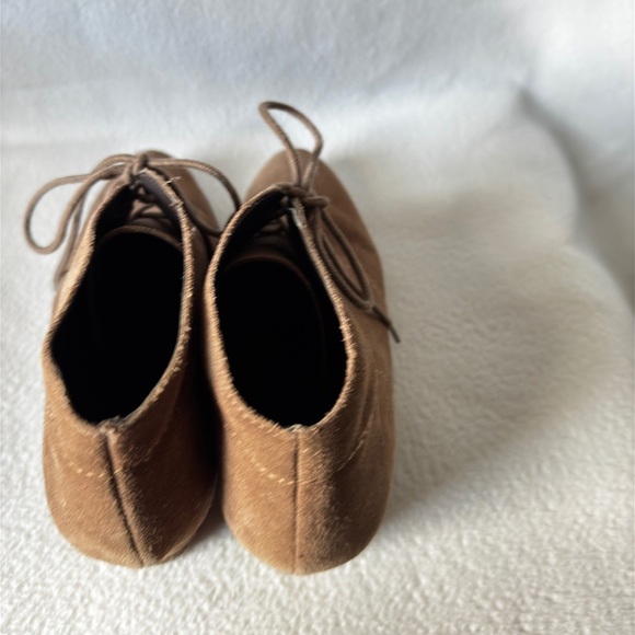 Franco Sarto Women’s Size 9 Brown Leather Suede Lace Up Ankle Wedge Boots - Picture 14 of 16